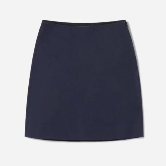 Everlane Almost Mini A-Line Skirt Navy 2 EUC Stretch - Picture 5 of 12